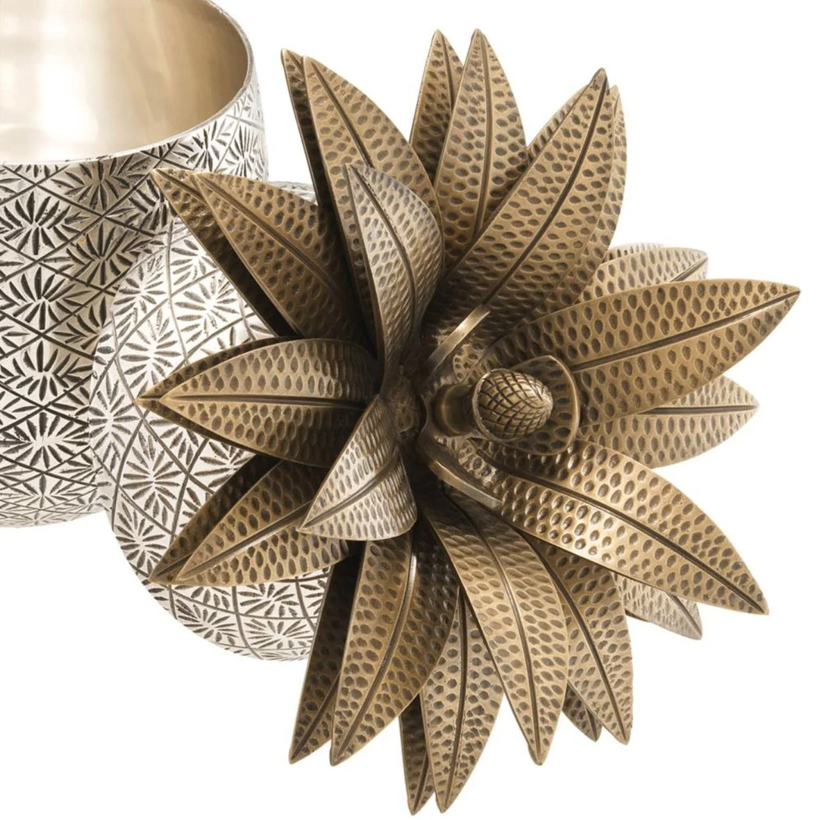 Casa Padrino taza de pi?a de lujo de con tapa plata antigua / lat¨®n antiguo ? 16 x H. 28 cm - Accesorios Decorativa de Dise?o