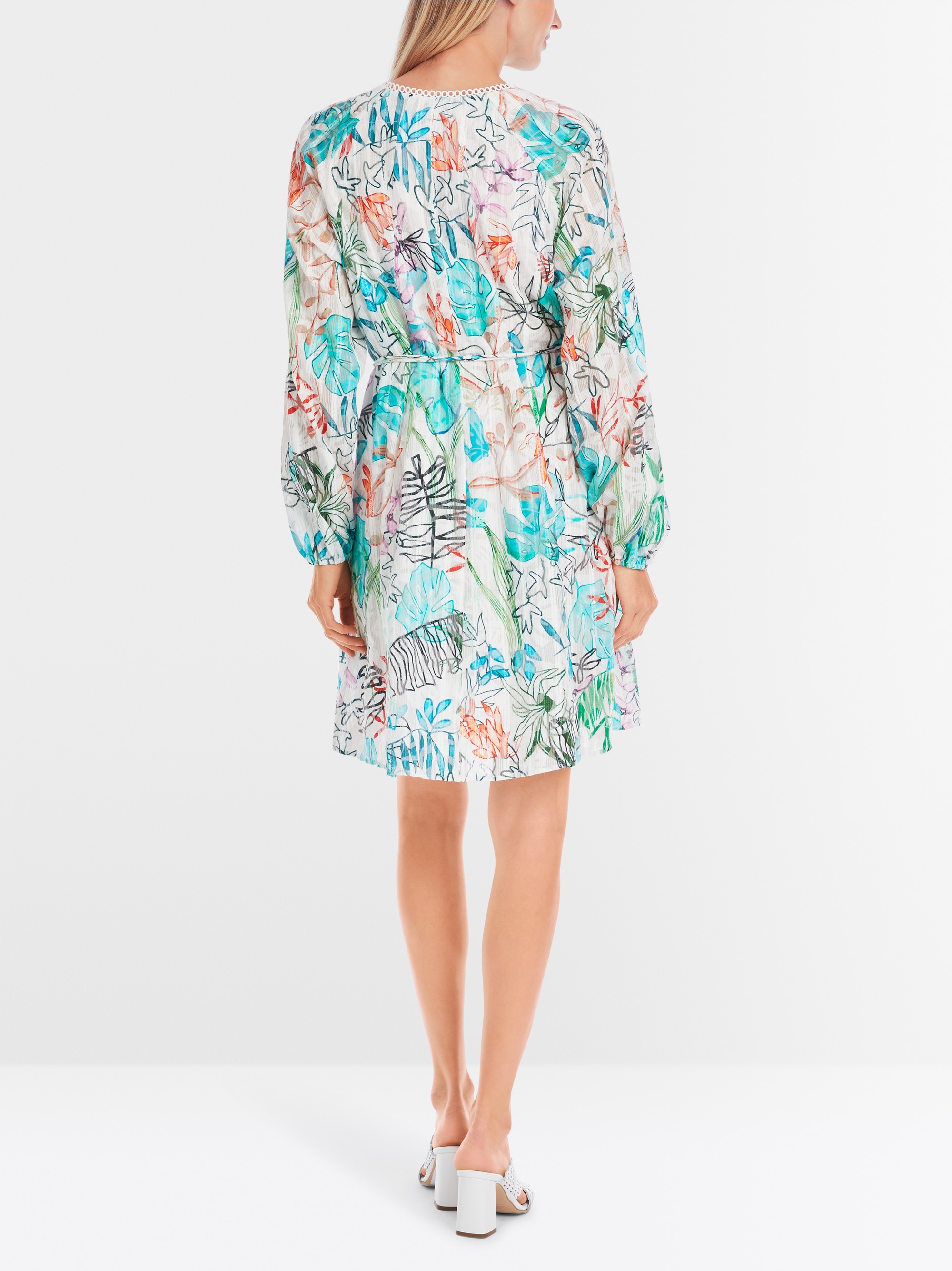 Marc-Cain Midi dress in transparent tulle lace