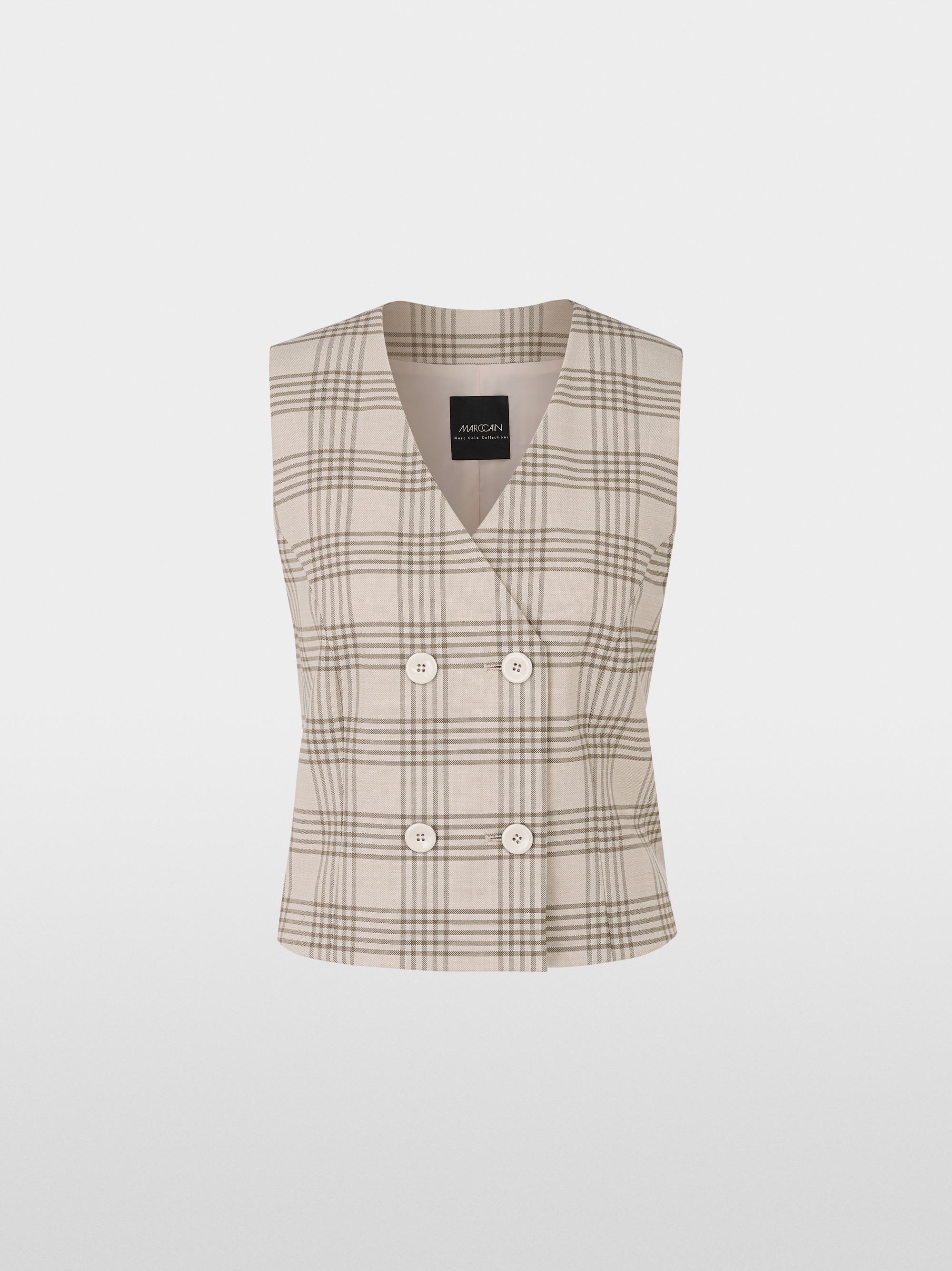 Marc-Cain Check gilet with lurex details