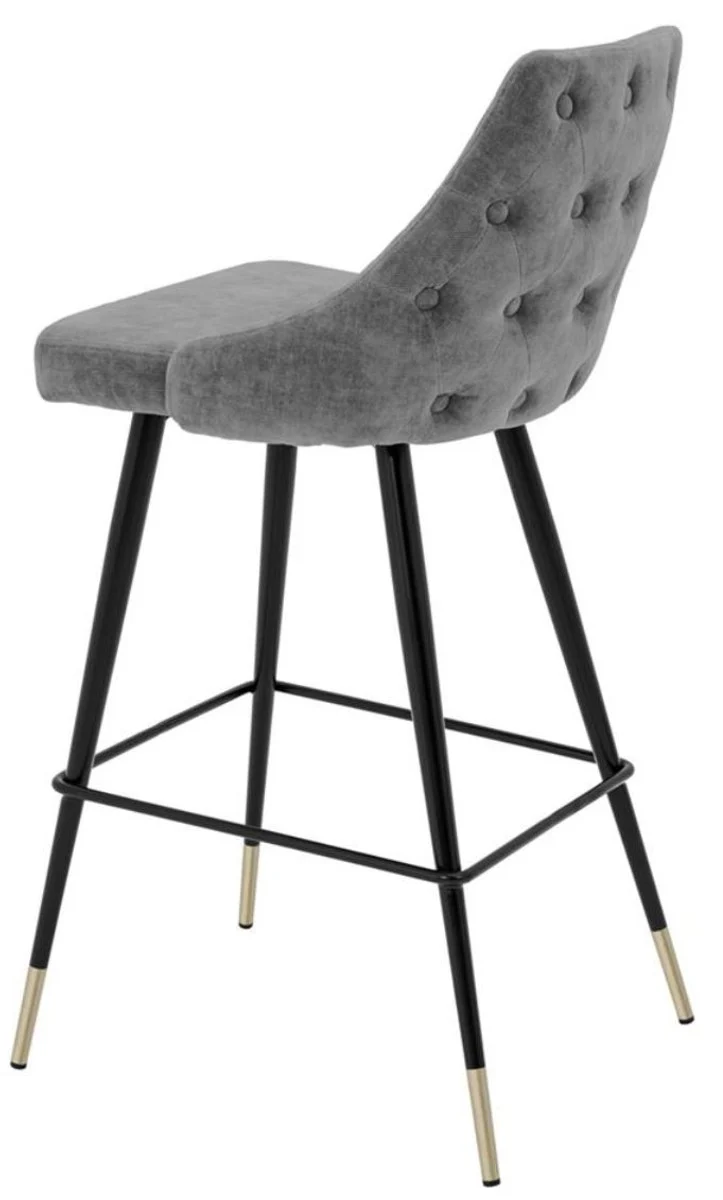 Casa Padrino luxury bar chair gray / black 47 x 52 x H. 101 cm - Luxury Bar Furniture