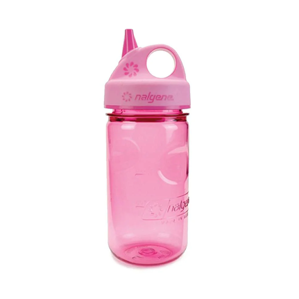 Nalgene Grip'n Gulp rosa 375 ml – Botella cantimplora para niños
