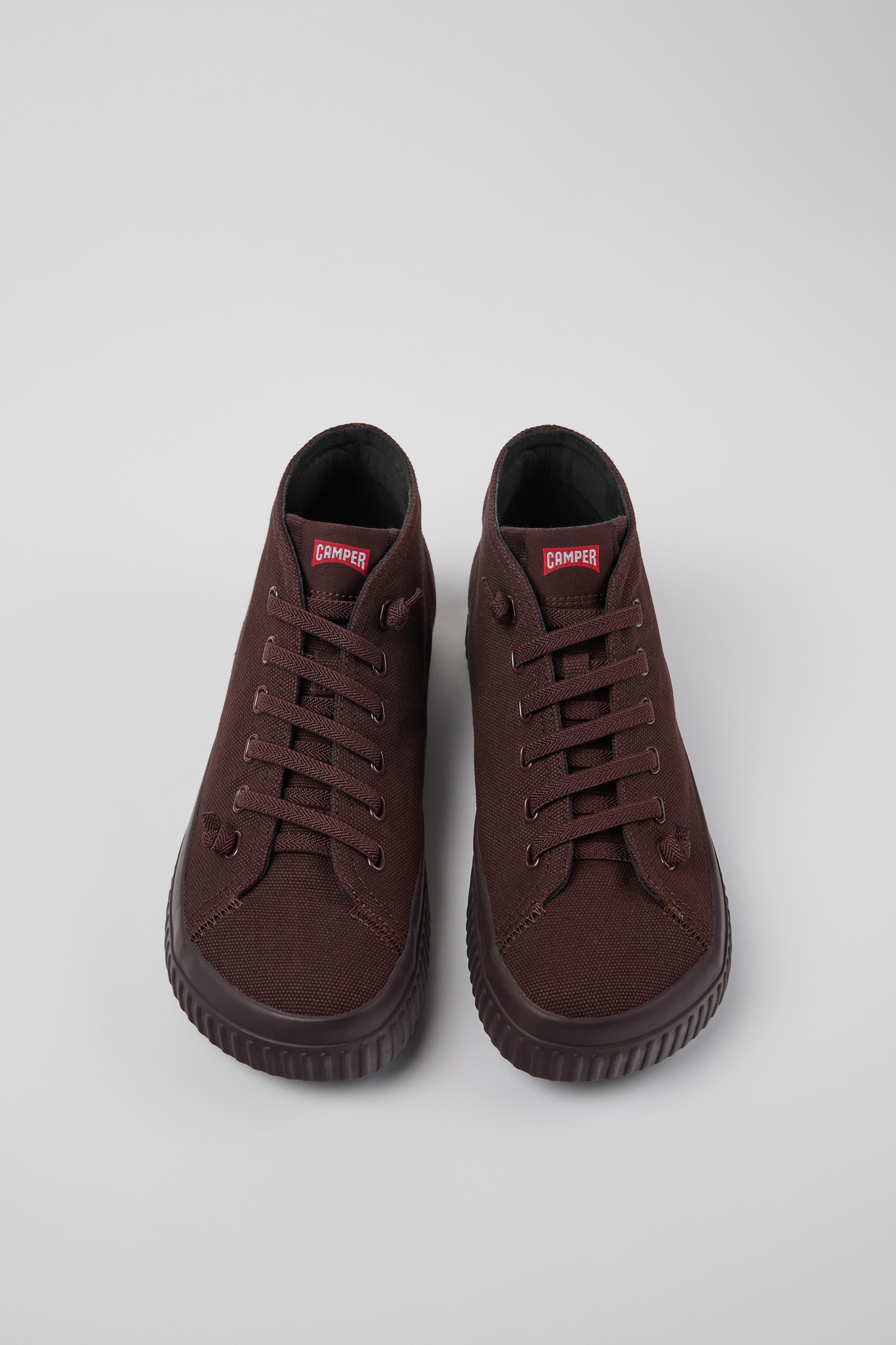 Peu Roda - Burgundy recycled cotton sneakers for men