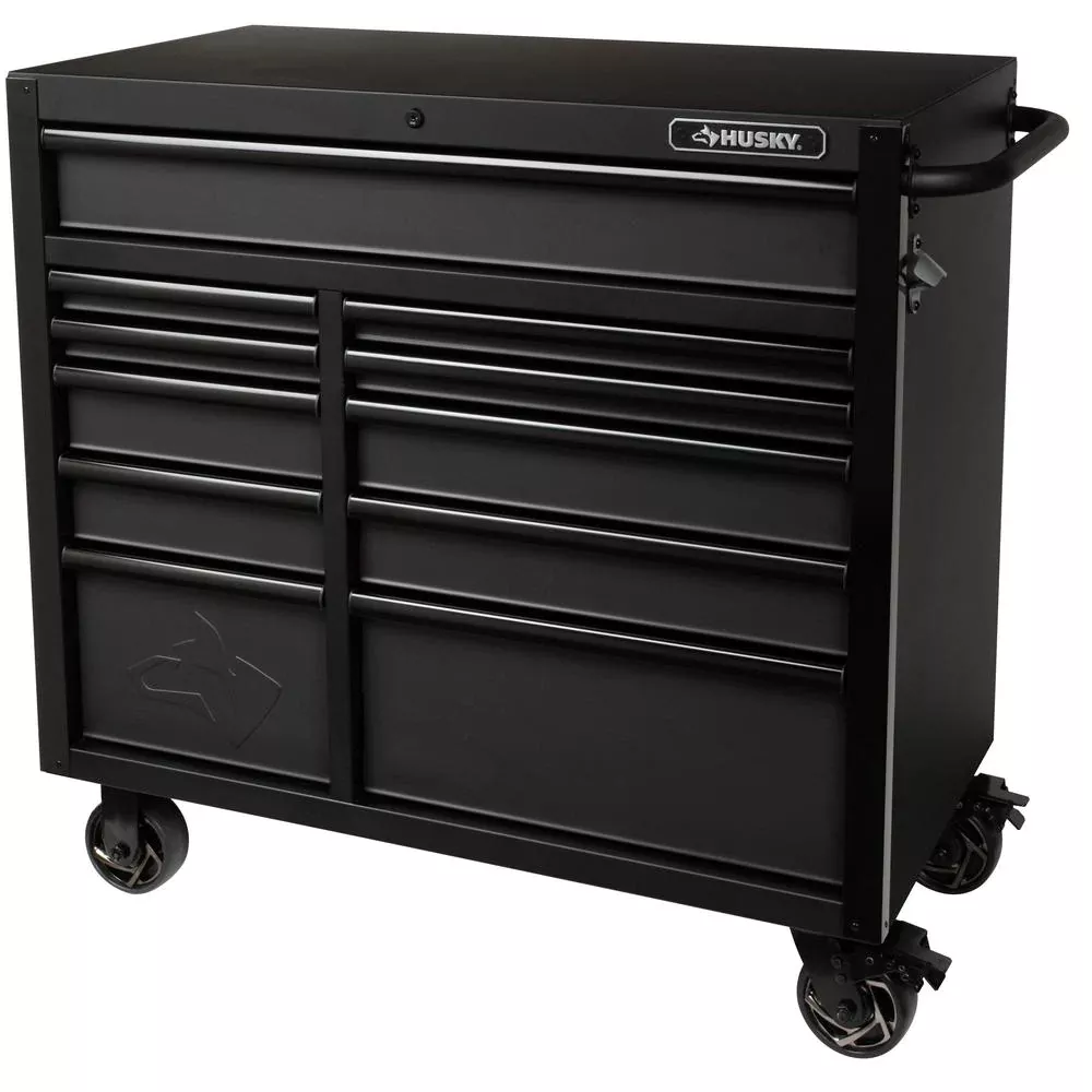 INDUSTRIAL 41 IN. W X 21.5 IN. D 11-DRAWER ROLLING CABINET TOOL CHEST IN MATTE BLACK