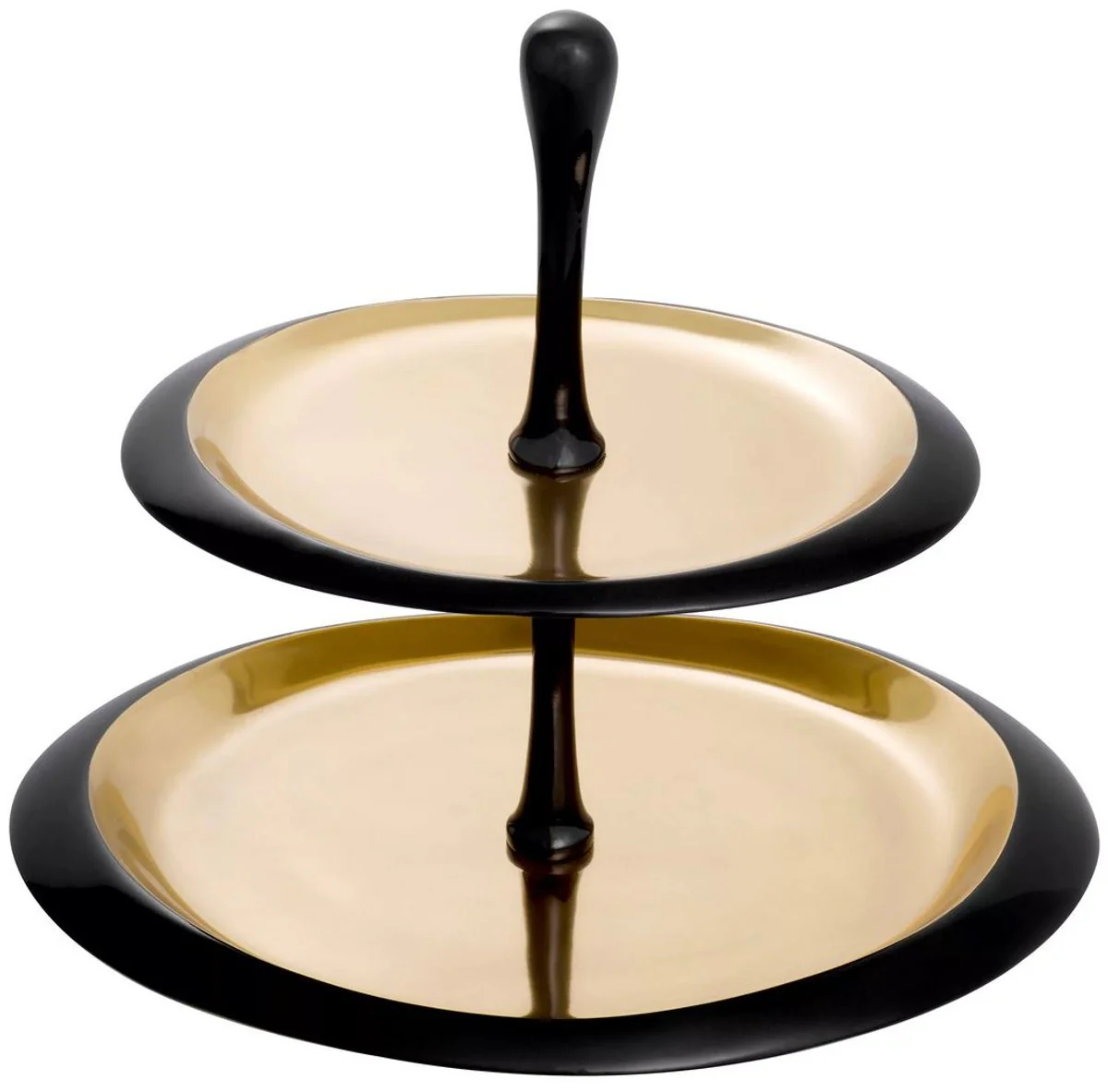 Casa Padrino etagere de lujo negro / oro 35 x 26 x A. 32,5 cm - Soporte para tartas y bizcochos ovalado - Accesorios de gastronomia - Accesorios de restaurante - Accesorios de hotel de lujo