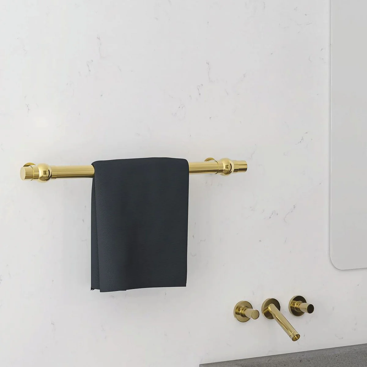 Casa Padrino Calentador de Toallas de Baño de Lujo Oro Brillante 60 cm - Accesorios de Baño