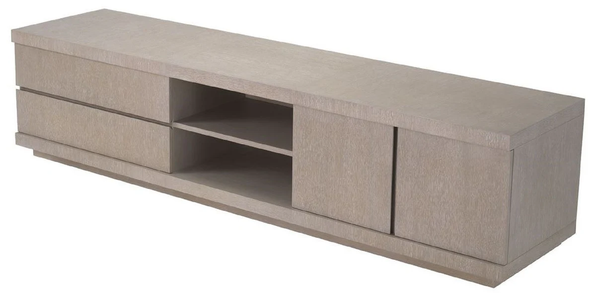 Casa Padrino gabinete de TV de lujo gris 220 x 52,5 x H. 53 cm - Mueble de TV de madera maciza - Muebles de Sal¨®n - Calidad de Lujo
