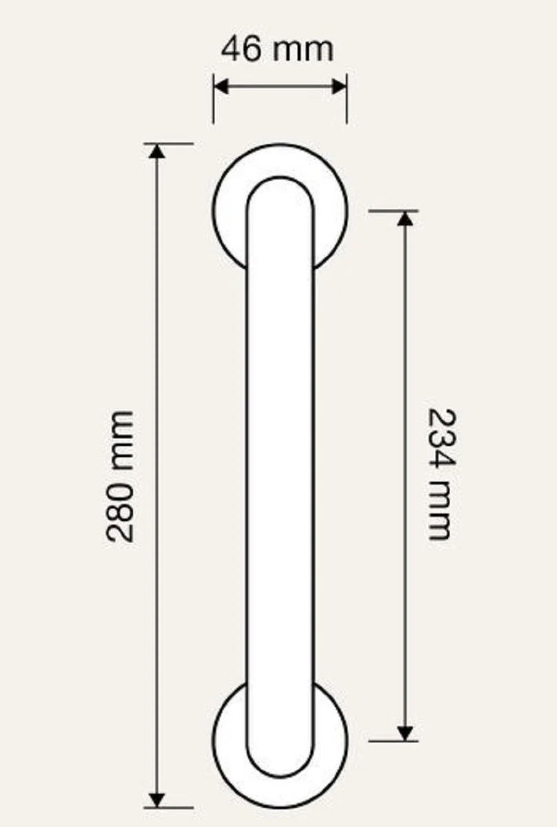 Casa Padrino Conjunto de Manija de Puerta Art Nouveau Oro Franc¨¦s 4,6 x 28 cm - Calidad de Lujo