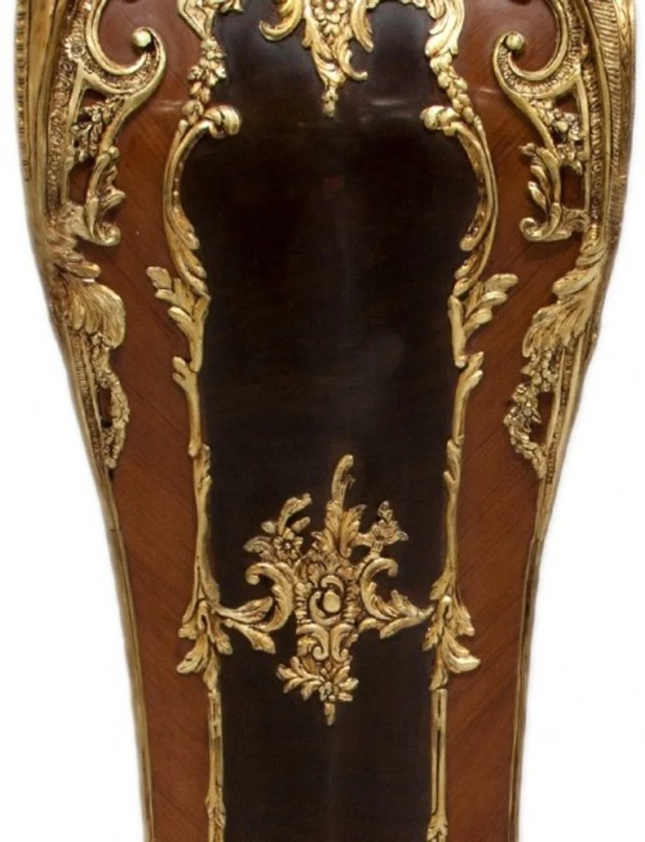 Casa Padrino luxury baroque columns Set Mahogany / Gold (2 pcs) H 160 cm x W 40 x L 40 cm