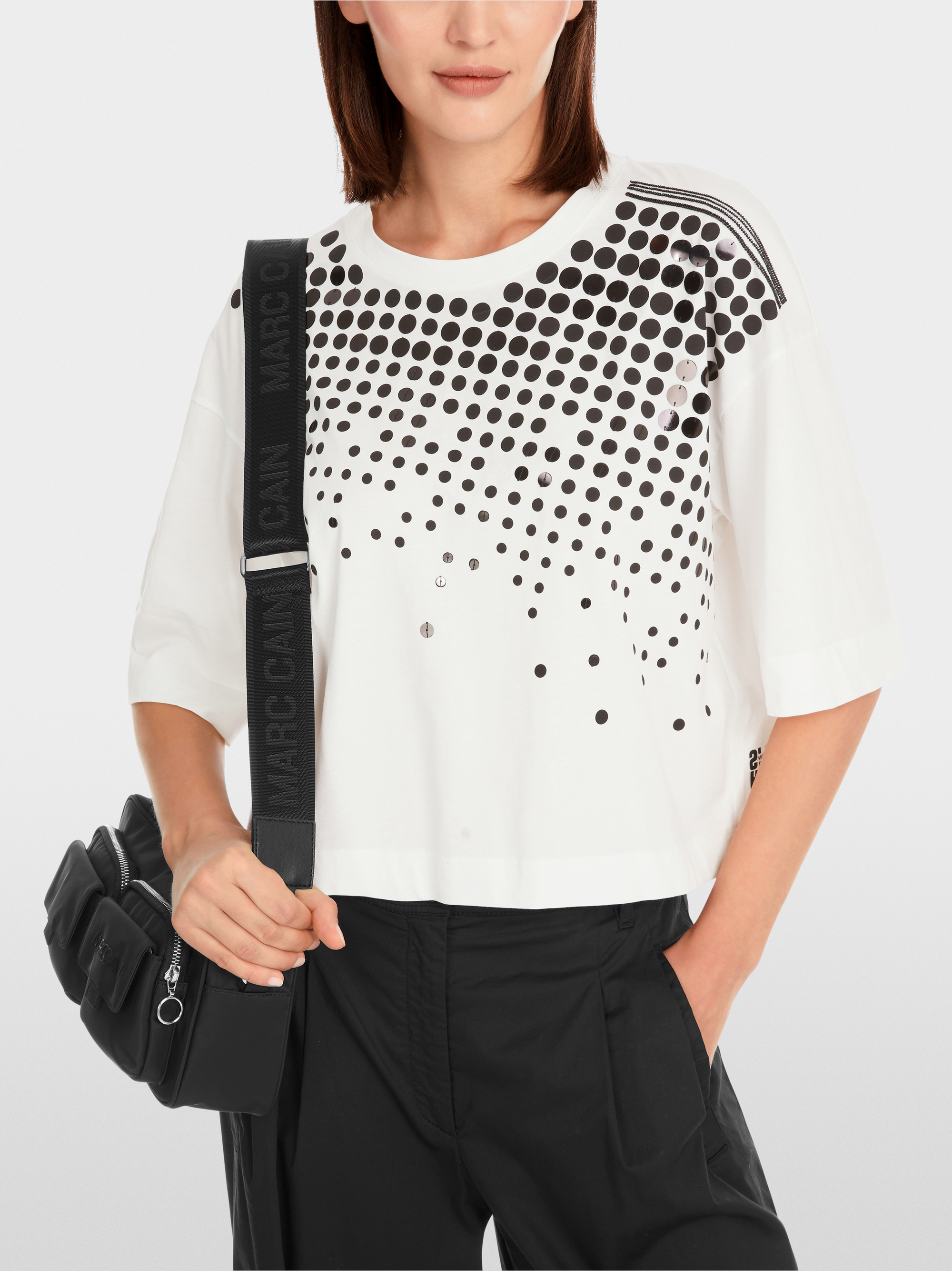 Marc-Cain Cropped T-shirt with graphic print