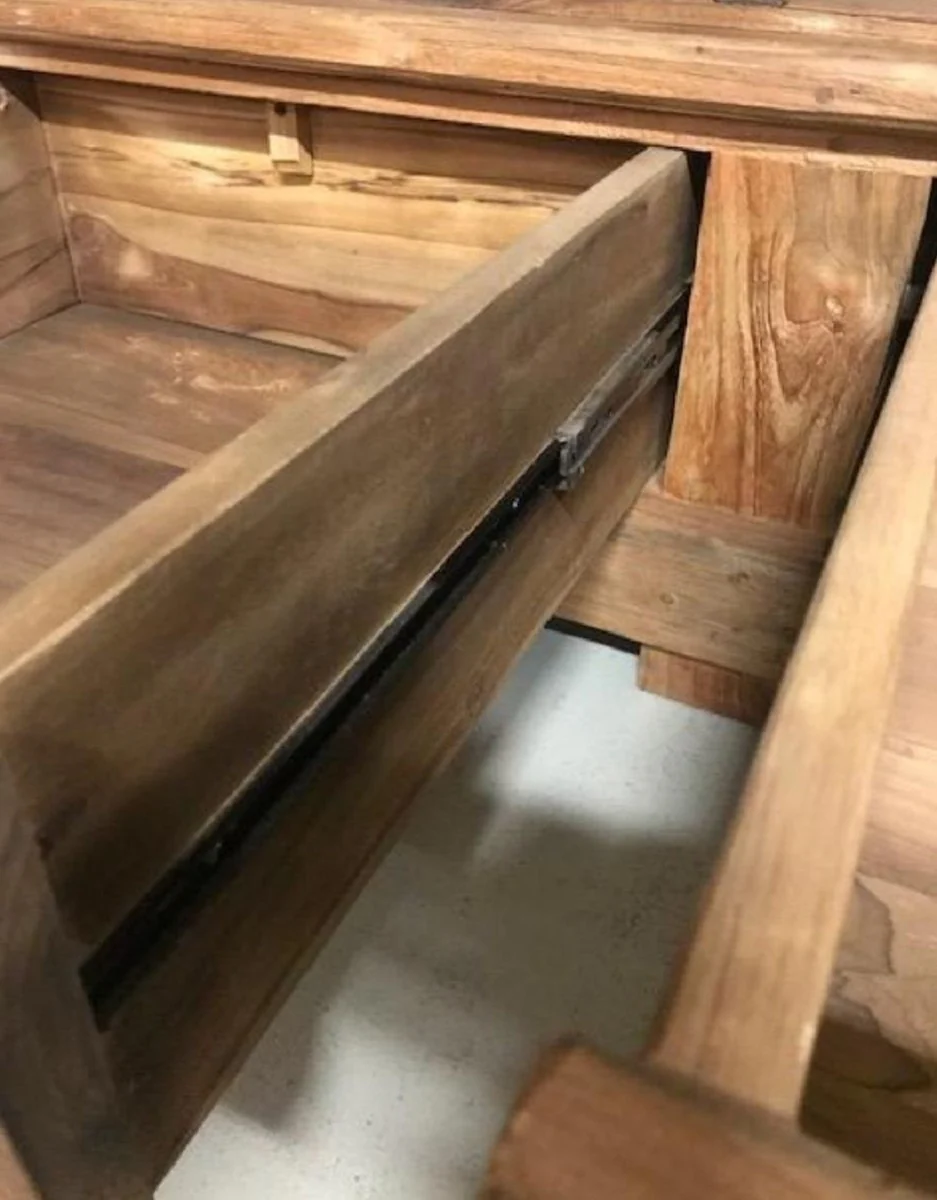 Casa Padrino armario de dormitorio de teca de estilo campestre marr¨®n 165 cm