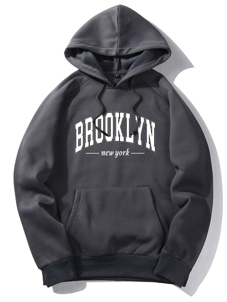 Brooklyn Letter Print Hoodie