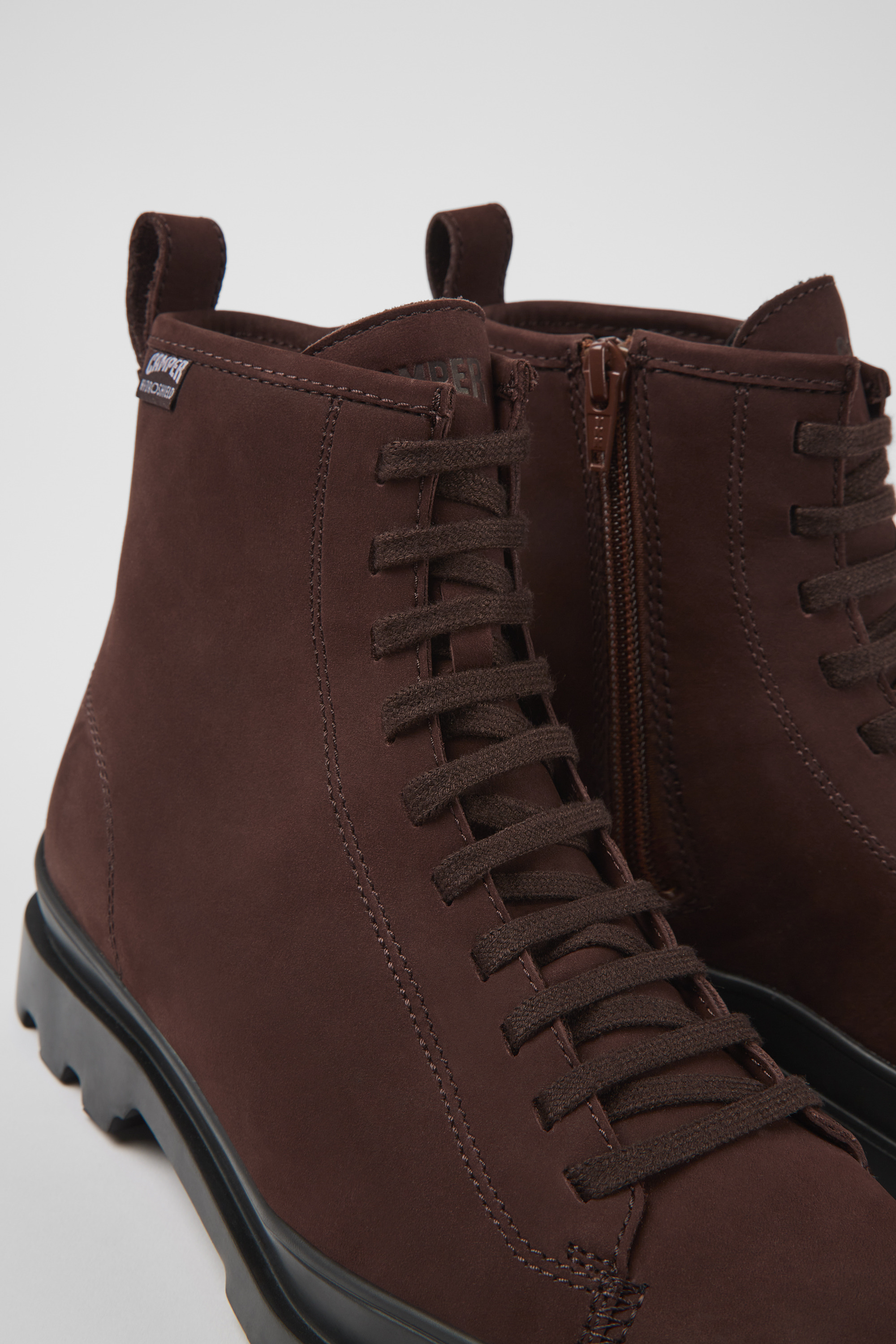 Brutus HYDROSHIELD - Burgundy leather lace-up boots for women