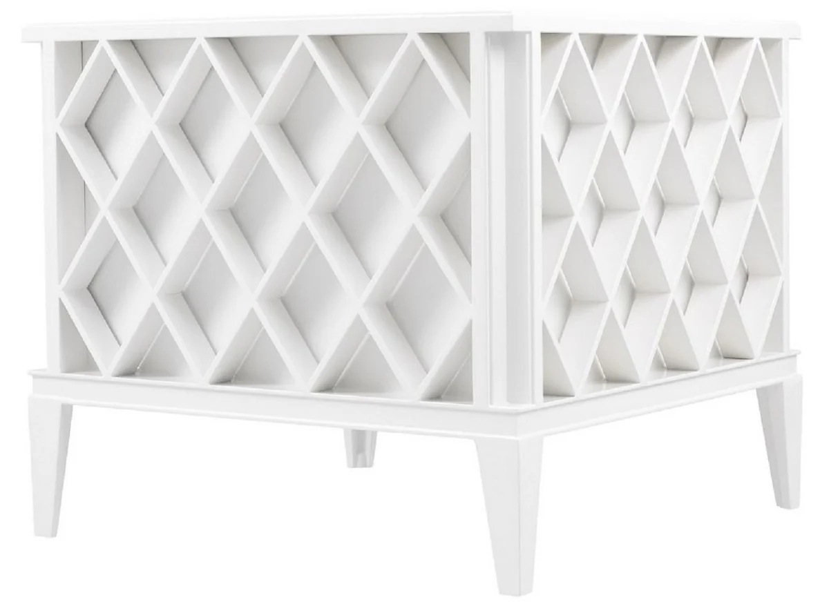 Casa Padrino maceta de lujo blanco 76 x 76 x A. 69 cm - Maceta de aluminio noble - Terrazas Balcones Jardín Accesorios de Decoración