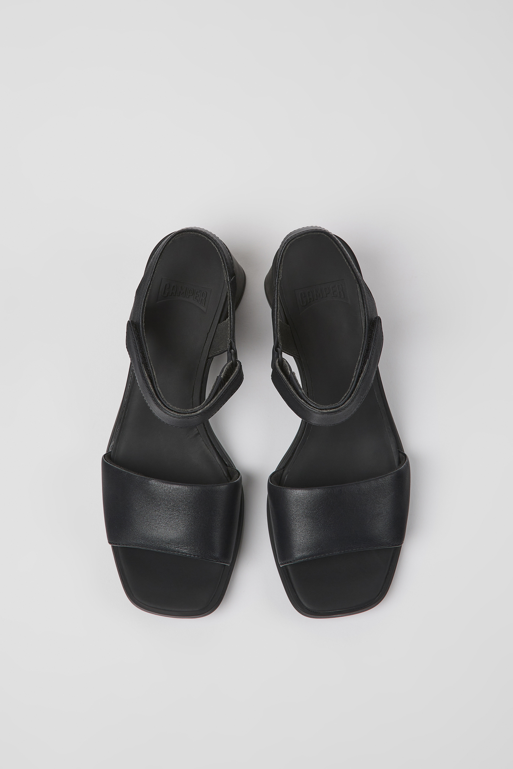 Kiara - Black leather sandals for women