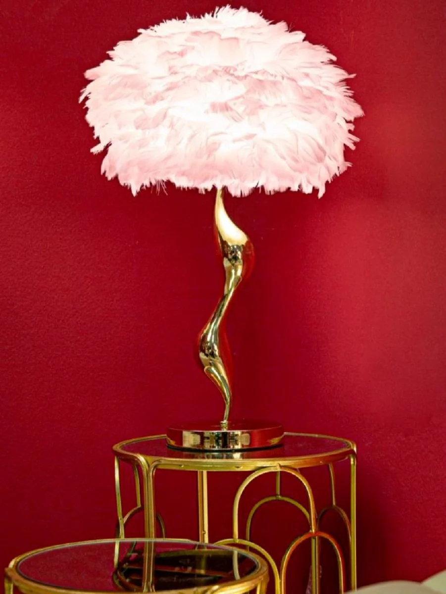 Casa Padrino l¨¢mpara de mesa de lujo oro / rosa ? 40 x A. 63 cm