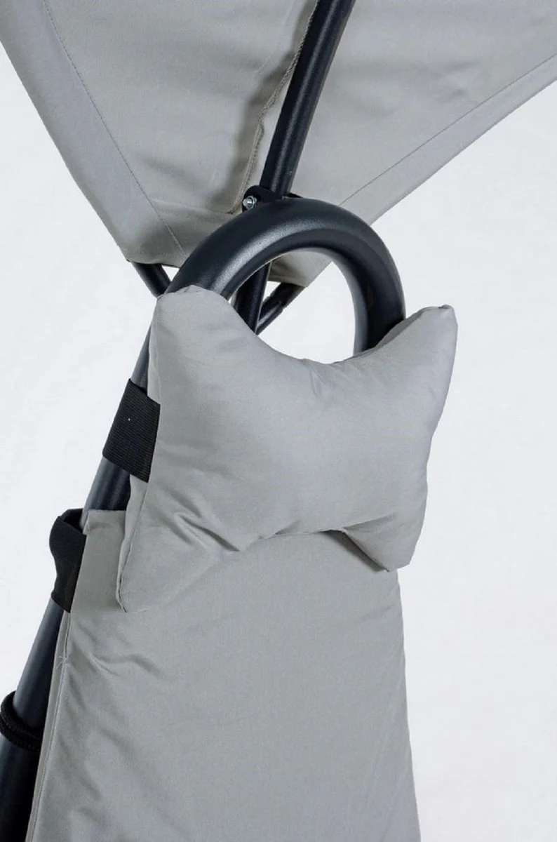 Casa Padrino tumbona mecedora de lujo gris / antracita 80 x 160 x A. 195 cm - Tumbona de jardín resistente a la intemperie con techo corredizo - Tumbona de piscina - Muebles de jardín y patio