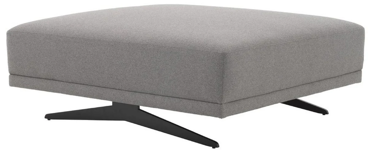 Casa Padrino taburete de lujo gris / negro 108 x 108 x A. 41 cm - Otomana - Muebles de Sal¨®n - Colecci¨®n de Lujo