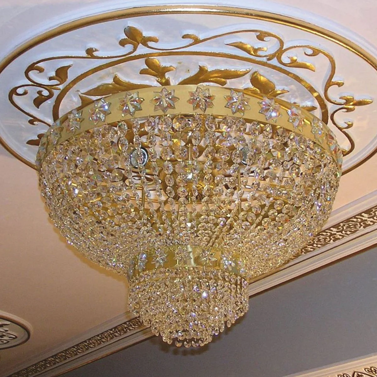 Casa Padrino l¨¢mpara de techo barroco de lujo de cristal oro ? 80 cm