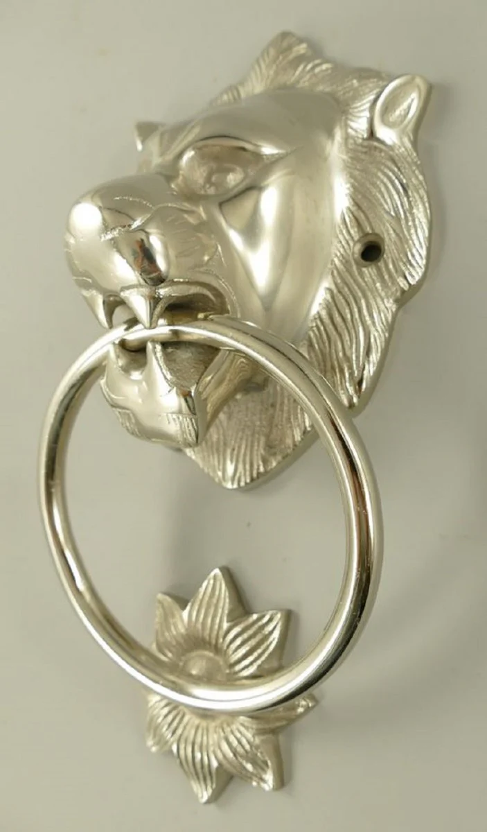 Casa Padrino aldaba barroco de aluminio le¨®n plata A. 28 cm - Accesorios decorativos barrocos