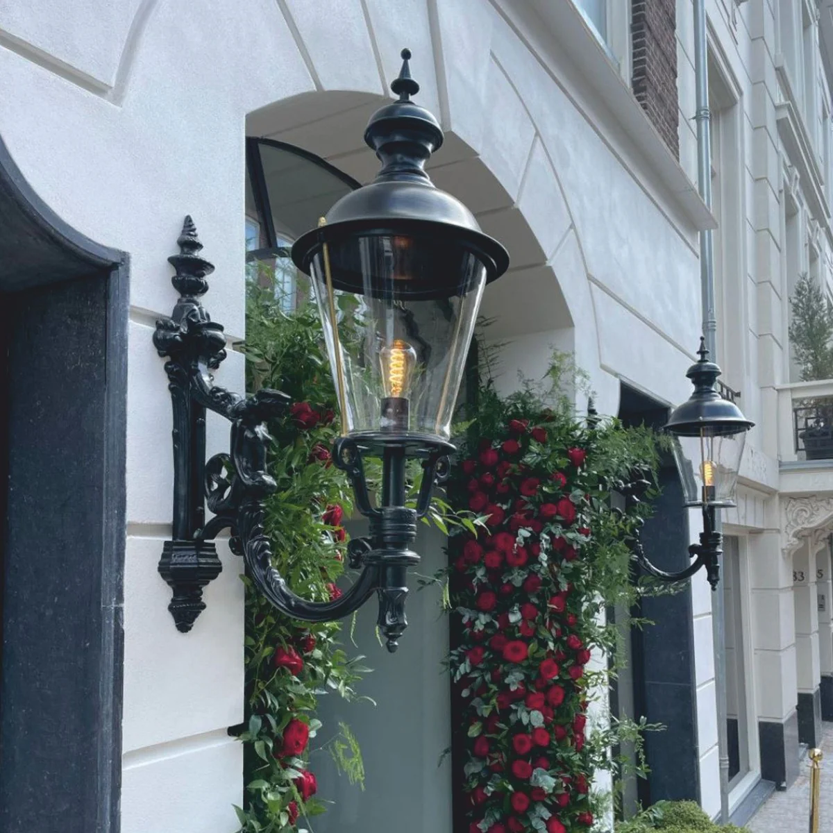 Casa Padrino aplique de exterior Art Nouveau negro Al. 74 cm - Iluminaci¨®n exterior nost¨¢lgica