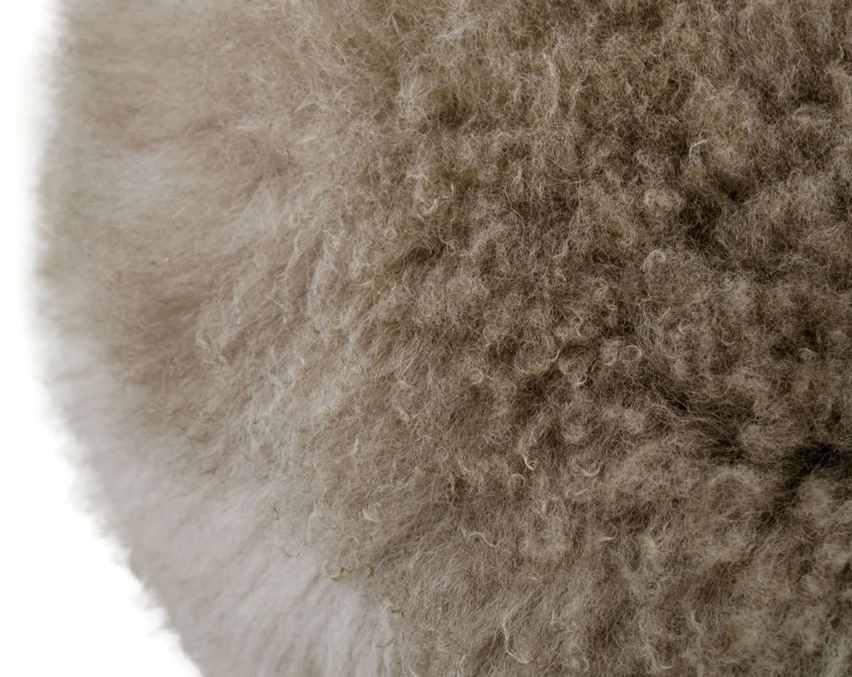 Casa Padrino Luxury Stool Cappuccino / Black ? 40 x H. 57 cm - Stool with Sheepskin