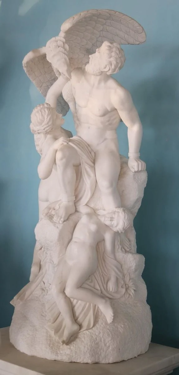 Casa Padrino Escultura de M¨¢rmol Deco Art Nouveau de Lujo Blanco A. 120 cm