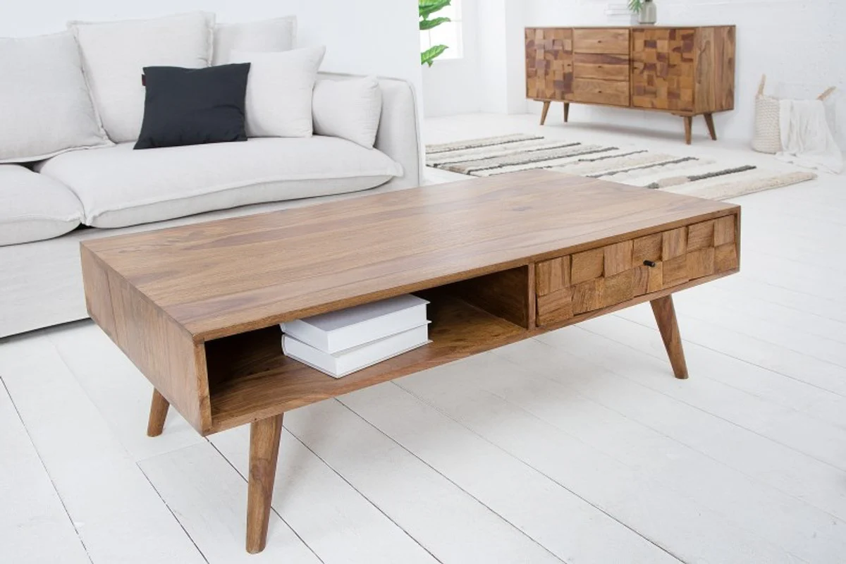 Casa Padrino mesa de centro de madera maciza de diseño W.117 x H.40 x D 60 mesa de salón