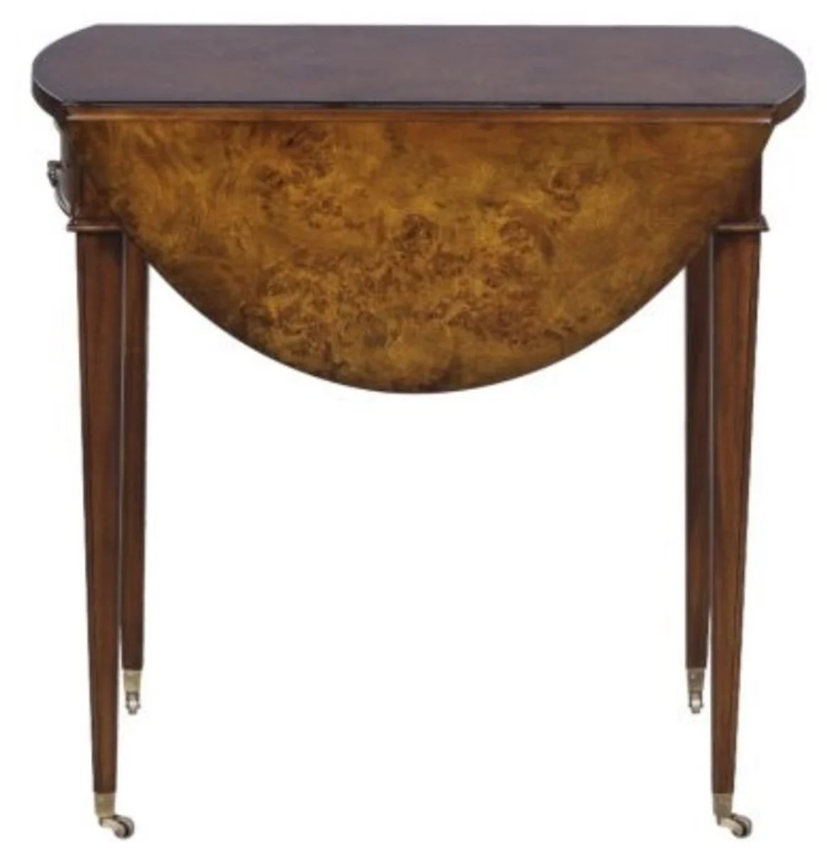 Casa Padrino mesa auxiliar de lujo con caj¨®n marr¨®n / marr¨®n claro 89 x 76 x H. 64 cm - Mesa Auxiliar para Sala de Estar con Ruedas