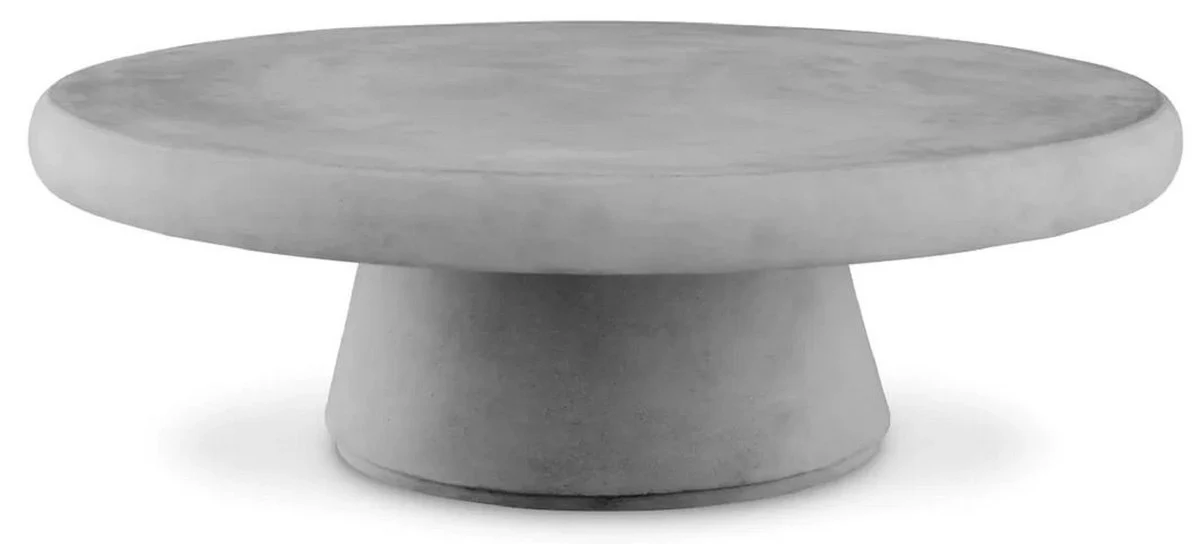 Casa Padrino mesa de jard¨ªn de lujo gris ? 100 x A. 32 cm - Mesa de centro de jard¨ªn redonda de hormig¨®n armado con fibra de vidrio - Muebles de jard¨ªn y terraza - Calidad de lujo