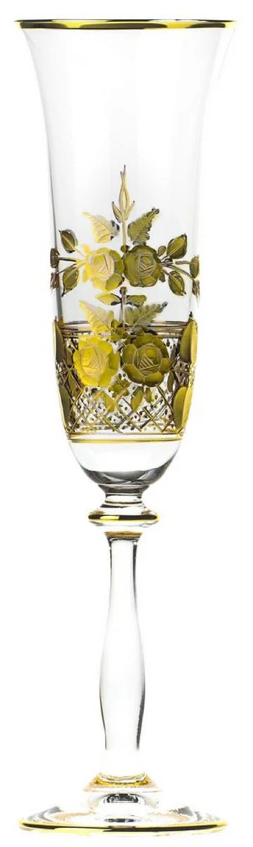 Casa Padrino copa de champ¨¢n barroco de lujo oro ? 7 x A. 24,5 cm - Copa de champ¨¢n hecha a mano y grabada a mano - Accesorios para Hoteles y Restaurantes - Calidad de Lujo