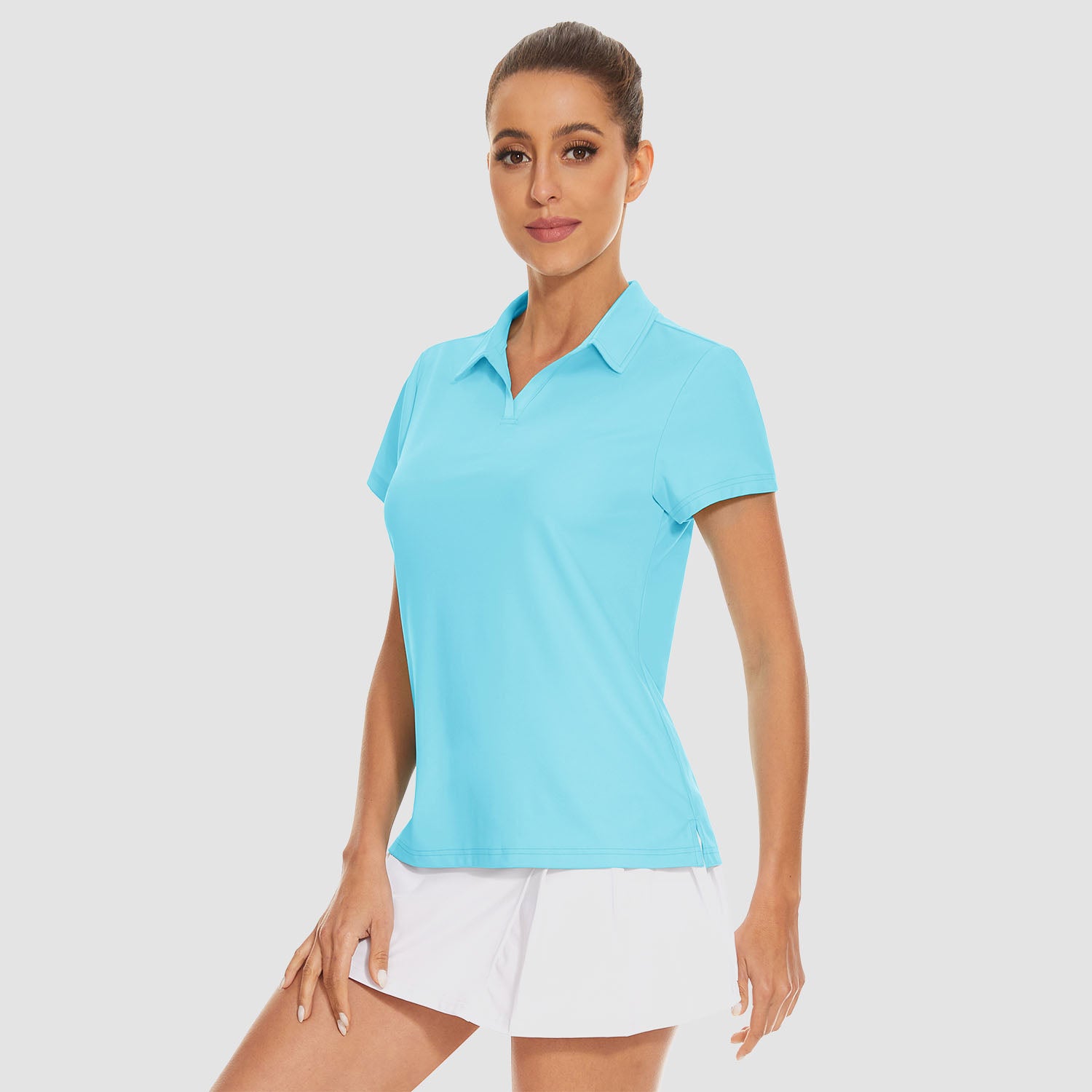 Women's Golf Polo Shirts V Neck UPF 50+ Collared Tennis Shirt Lightweight Quick Dry