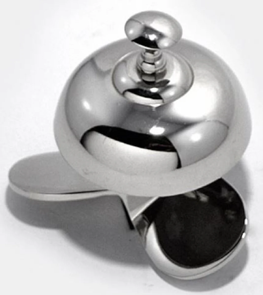 Casa Padrino campana de mesa de hélice de plata / negro Ø 12 x H. 10 cm - Campana de Servicio - Accesorios de Hotel y Gastronomía