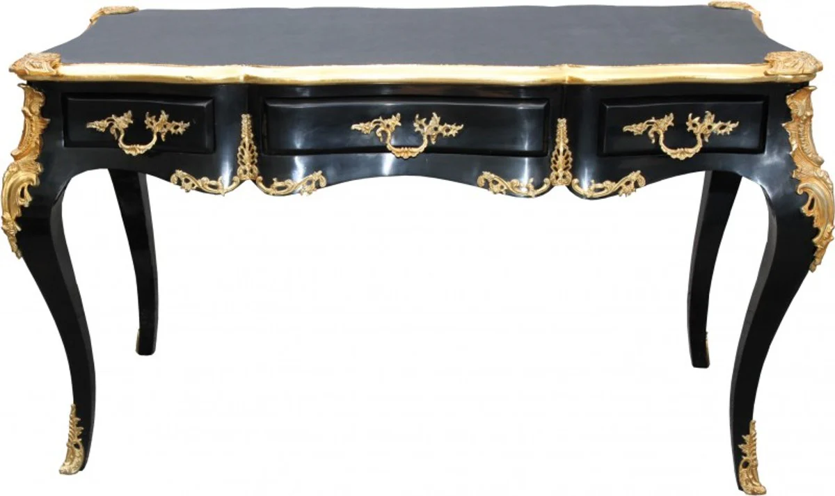 Casa Padrino luxury baroque Desk Black / Gold Secretary luxury furniture