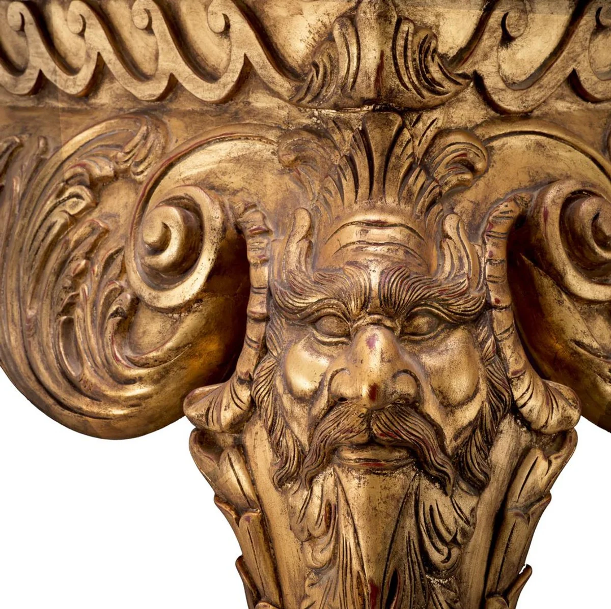 Casa Padrino consola barroco de lujo oro antiguo / verde - Mesa consola hecha a mano de madera maciza con tapa de m¨¢rmol - Muebles de sal¨®n de lujo estilo barroco - Muebles barrocos