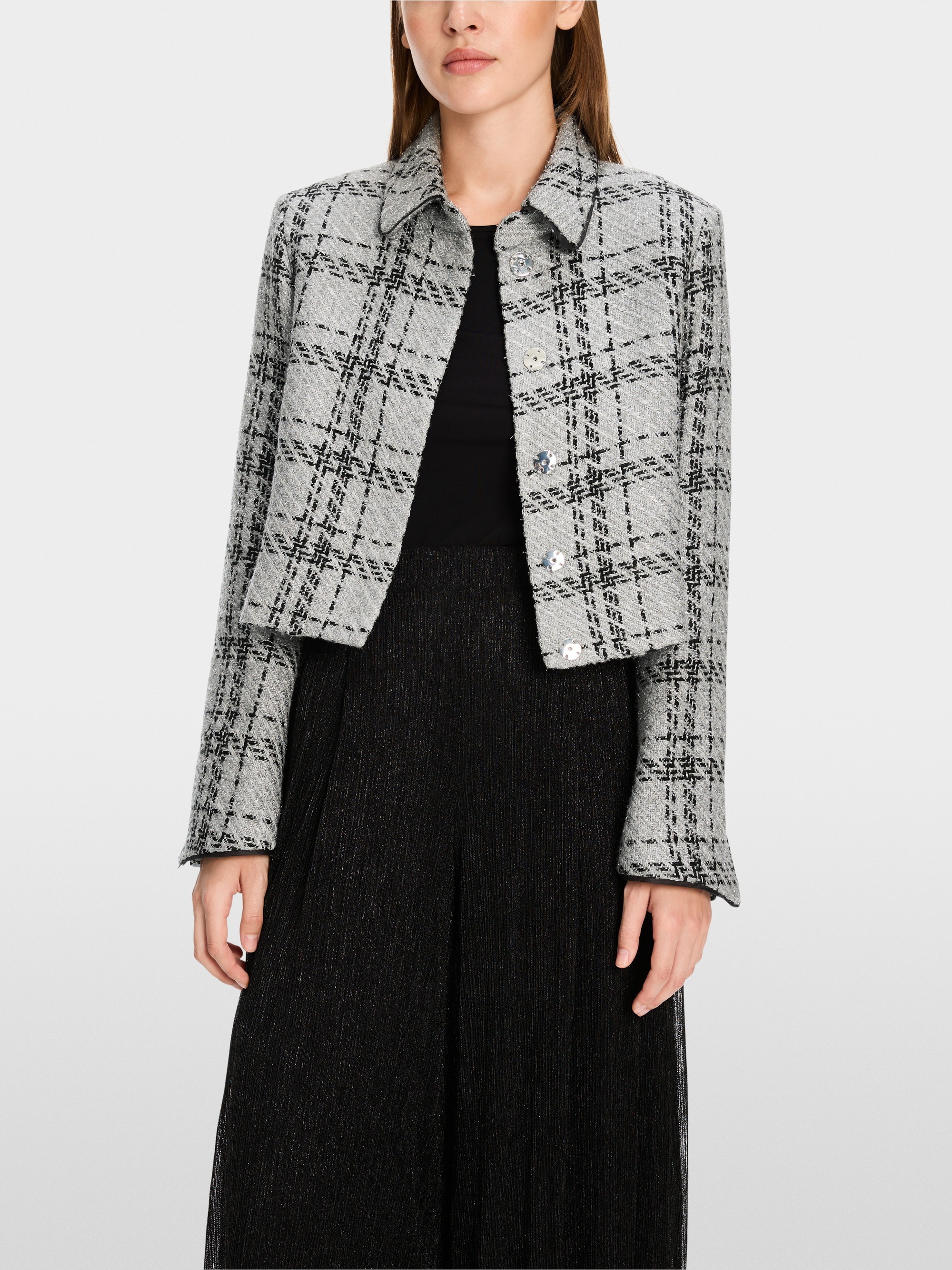Marc-Cain Check jacket with lurex details