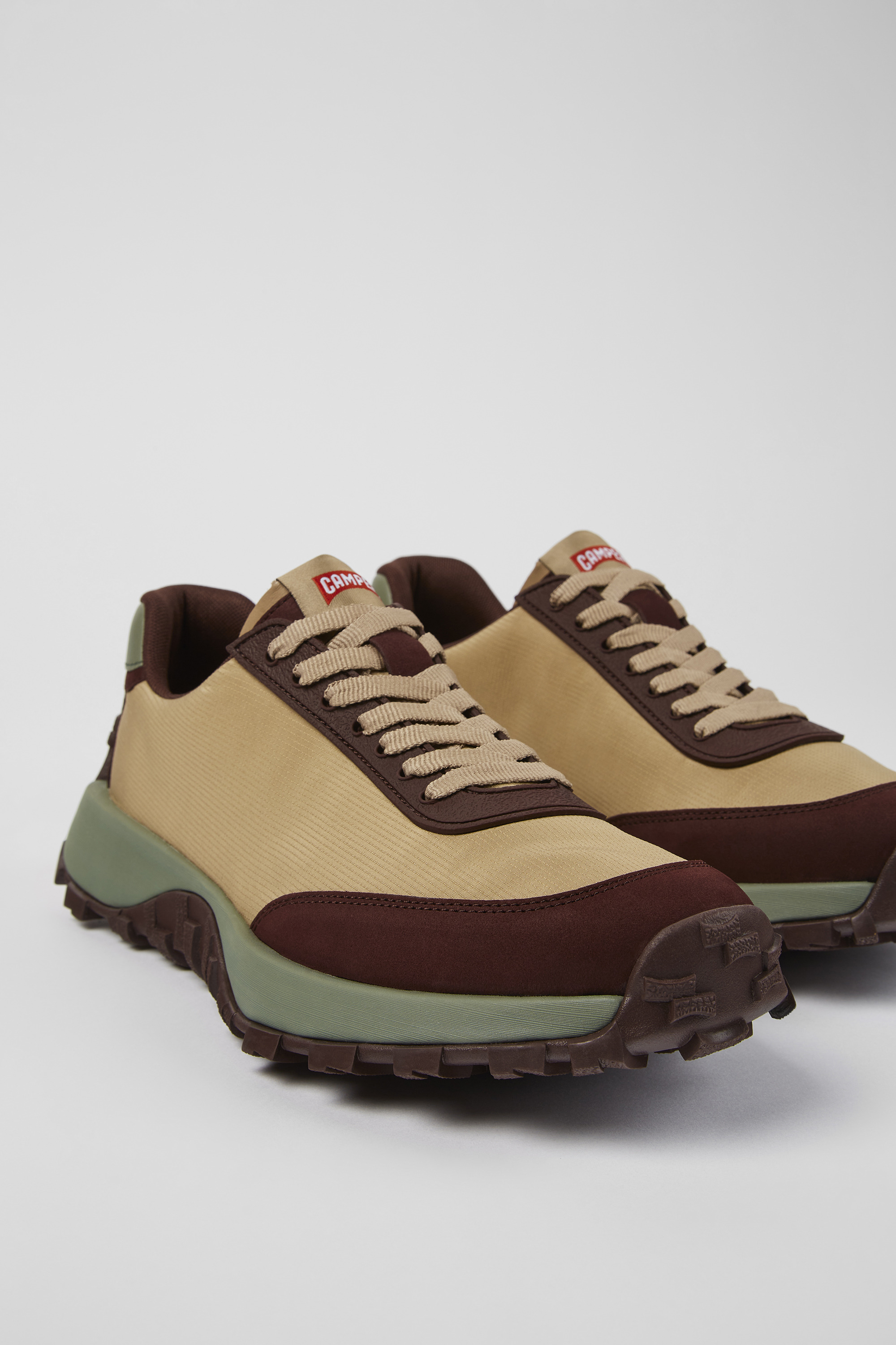 Drift Trail VIBRAM - Beige recycled PET and nubuck sneakers for men