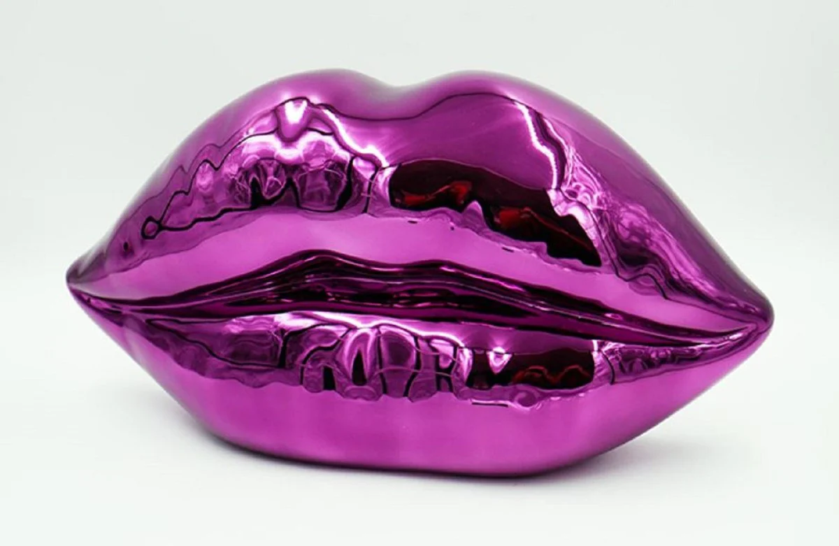 Casa Padrino labios decorativos de lujo cromo violeta 46 x A. 25 cm - Labios de boca de beso decorativos de resina - Accesorios decorativos sal¨®n