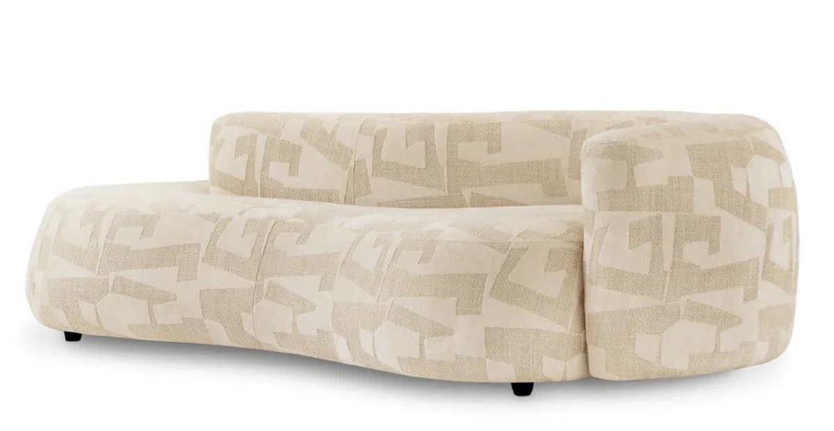 Casa Padrino sof¨¢ de lujo arena / negro 223 cm - Interior de sal¨®n e del hotel