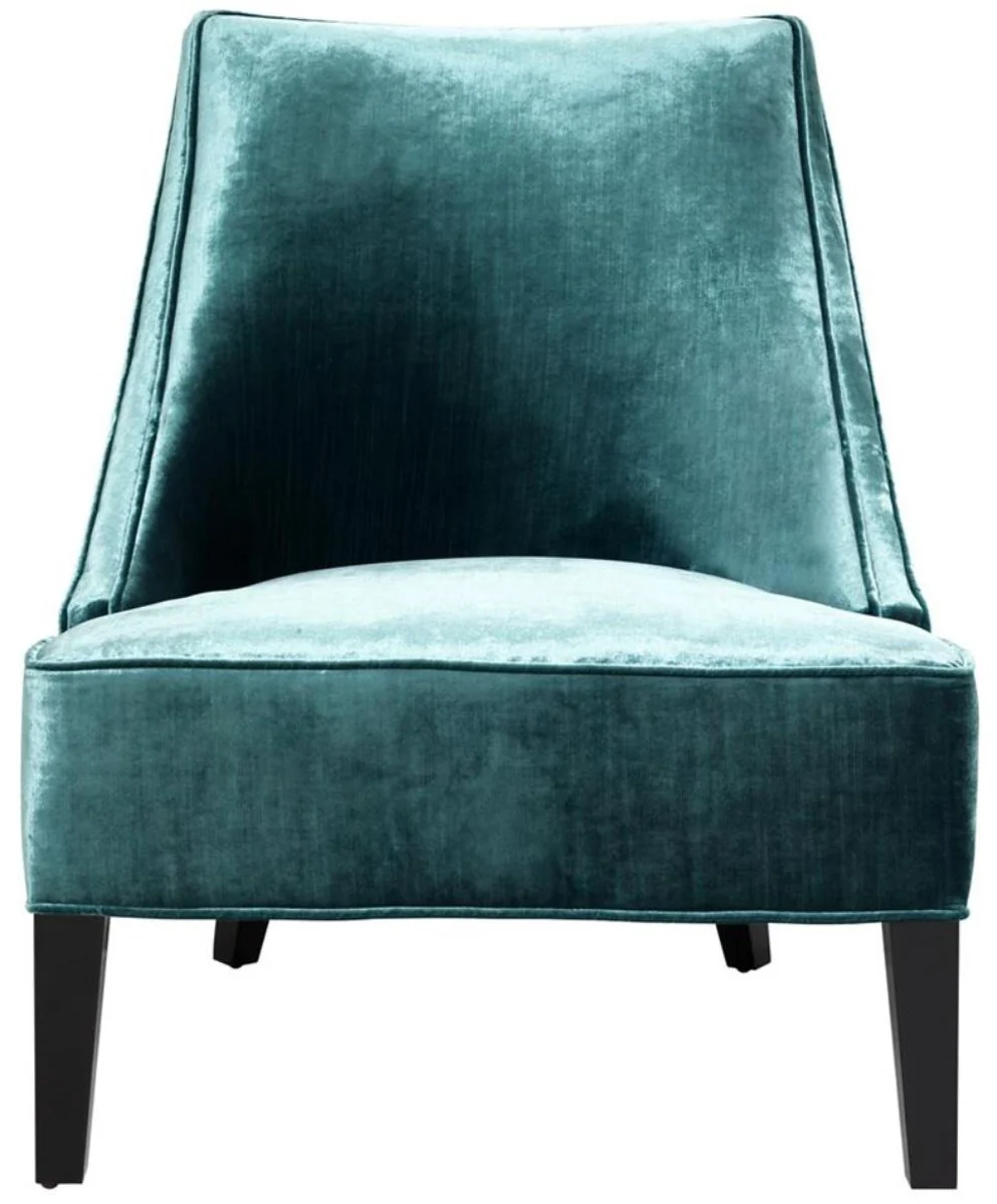 Casa Padrino Sillón de Lujo Verde Egeo / Negro 70 x 88 x H. 85 cm - Muebles para Hoteles