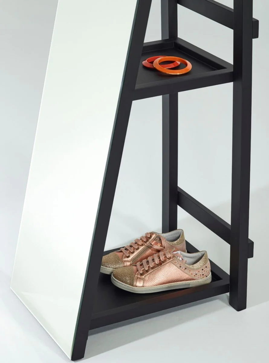 Casa Padrino espejo de pie con estantes 37 x 37 x H. 160 cm - Espejo de Tocador de Lujo