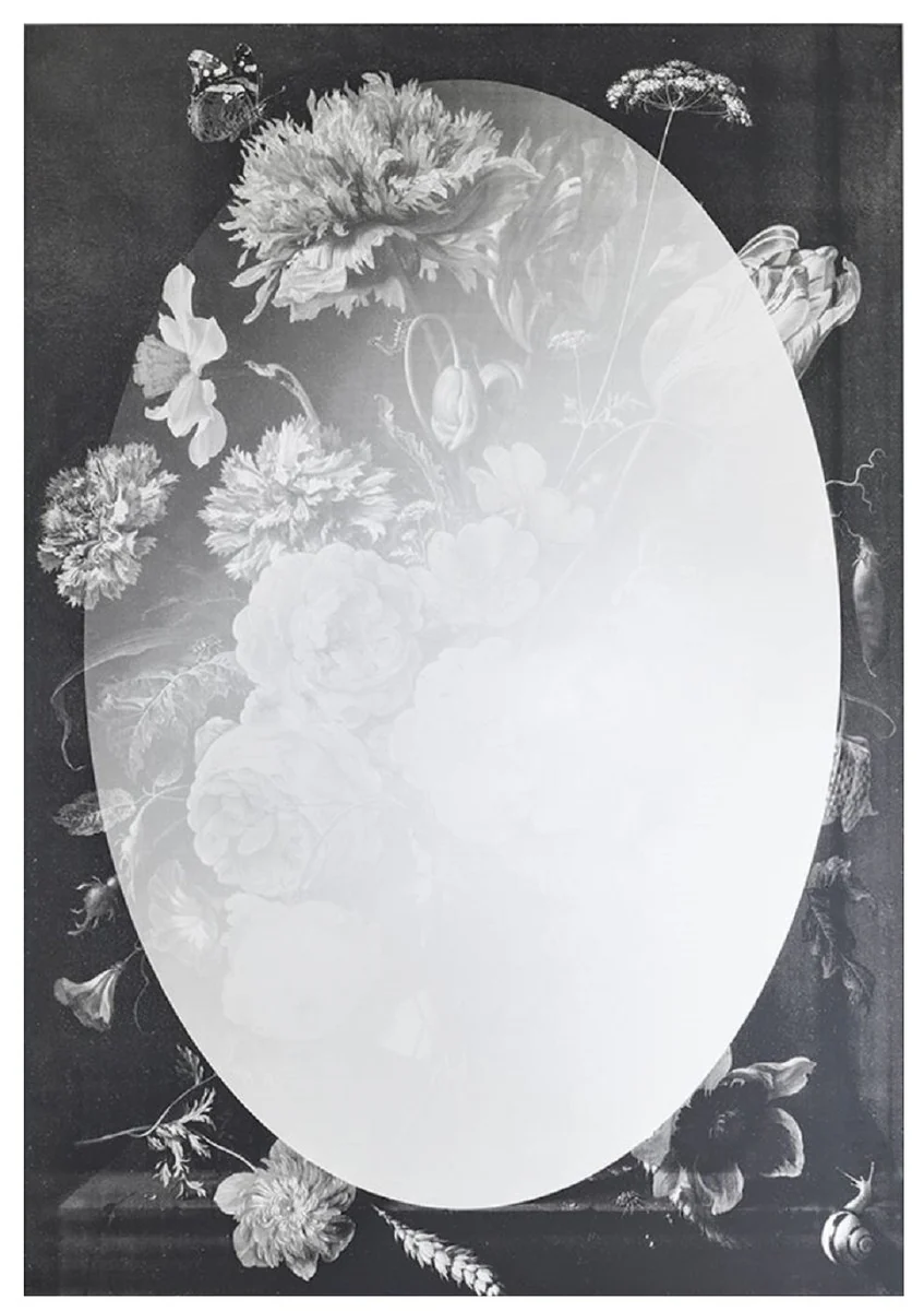 Casa Padrino espejo de pared de dise?o negro / gris 70 x A. 101,3 cm - Espejo de armario - Espejo de sal¨®n - Espejo de dormitorio - Calidad de Lujo