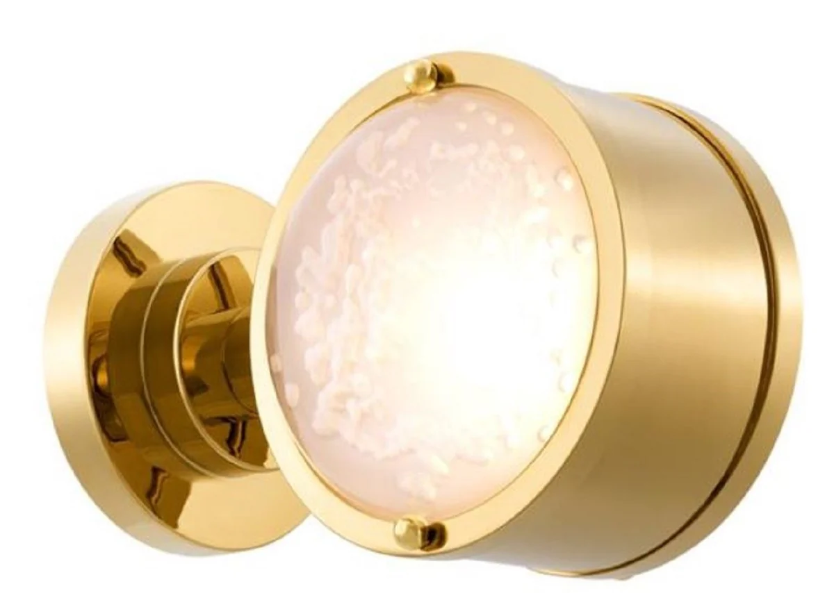 Casa Padrino lámpara de pared de lujo oro / blanco 12,5 x 18,5 x H. 12,5 cm - Colección de Lujo