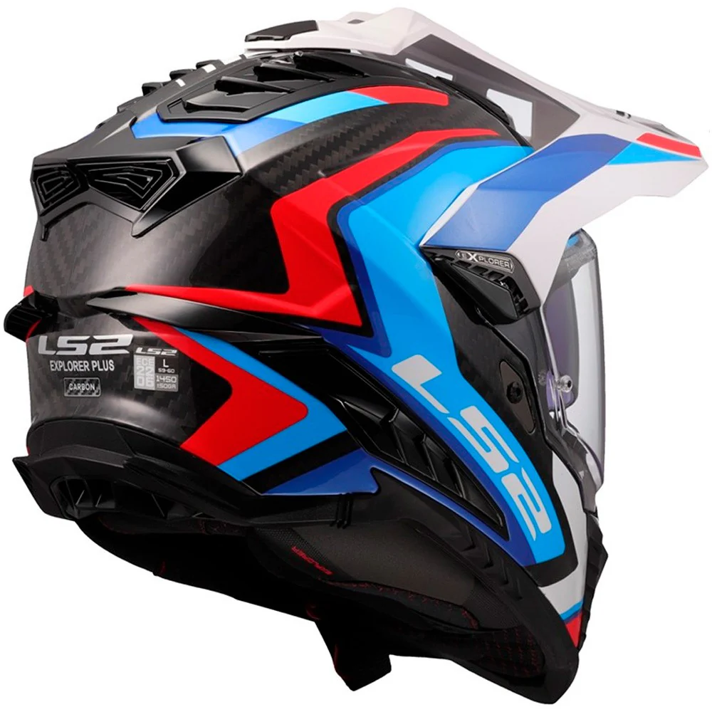 CASCO LS2 MX701 CARBON EXPLORER FRONTIER II BLANCO / AZUL