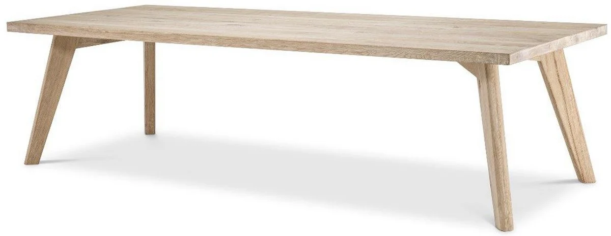 Casa Padrino mesa de comedor de madera maciza de lujo natural 280 x 110,5 x A. 76 cm - Mesa de cocina rectangular de madera de roble - Muebles de comedor de madera maciza - Calidad de Lujo