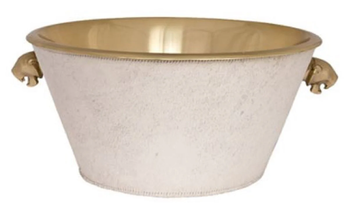 Casa Padrino enfriador de vino de lujo lat¨®n / blanco ? 46 x H. 22 cm - Accesorios Gastron¨®micos