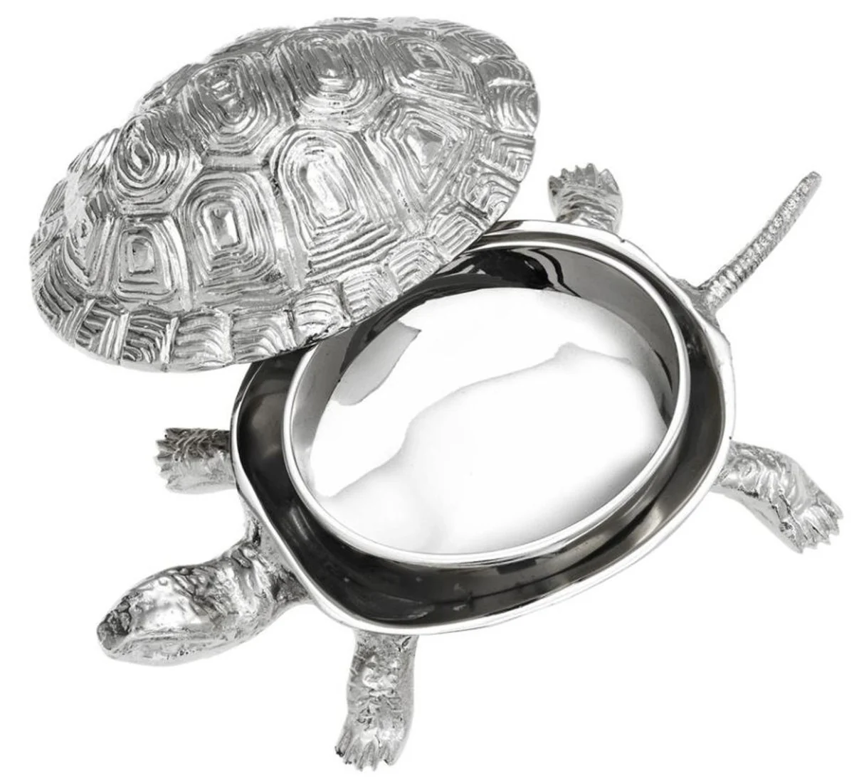 Caja de lujo Casa Padrino con la tortuga tapa de latón niquelado 19,5 x 10,5 x 6,5 cm H. - Decoración de lujo