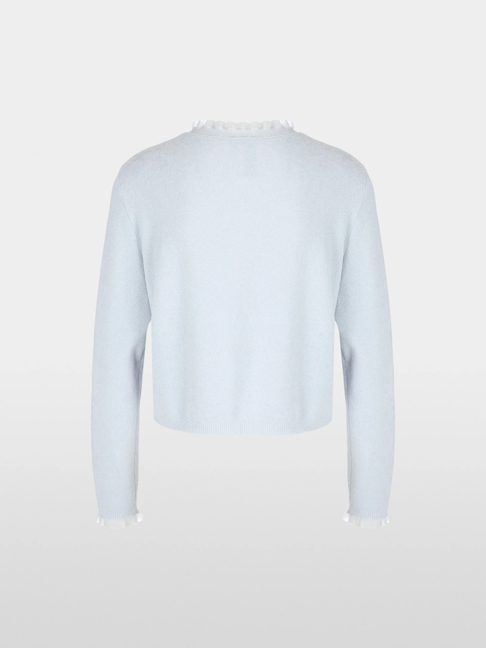 Marc-Cain Glitter cardigan with ruffles