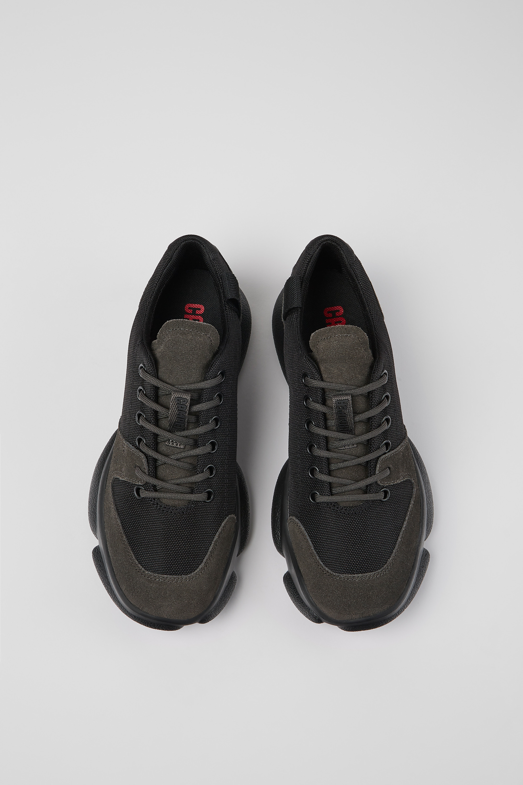 Karst - Black leather and recycled PET sneakers for women