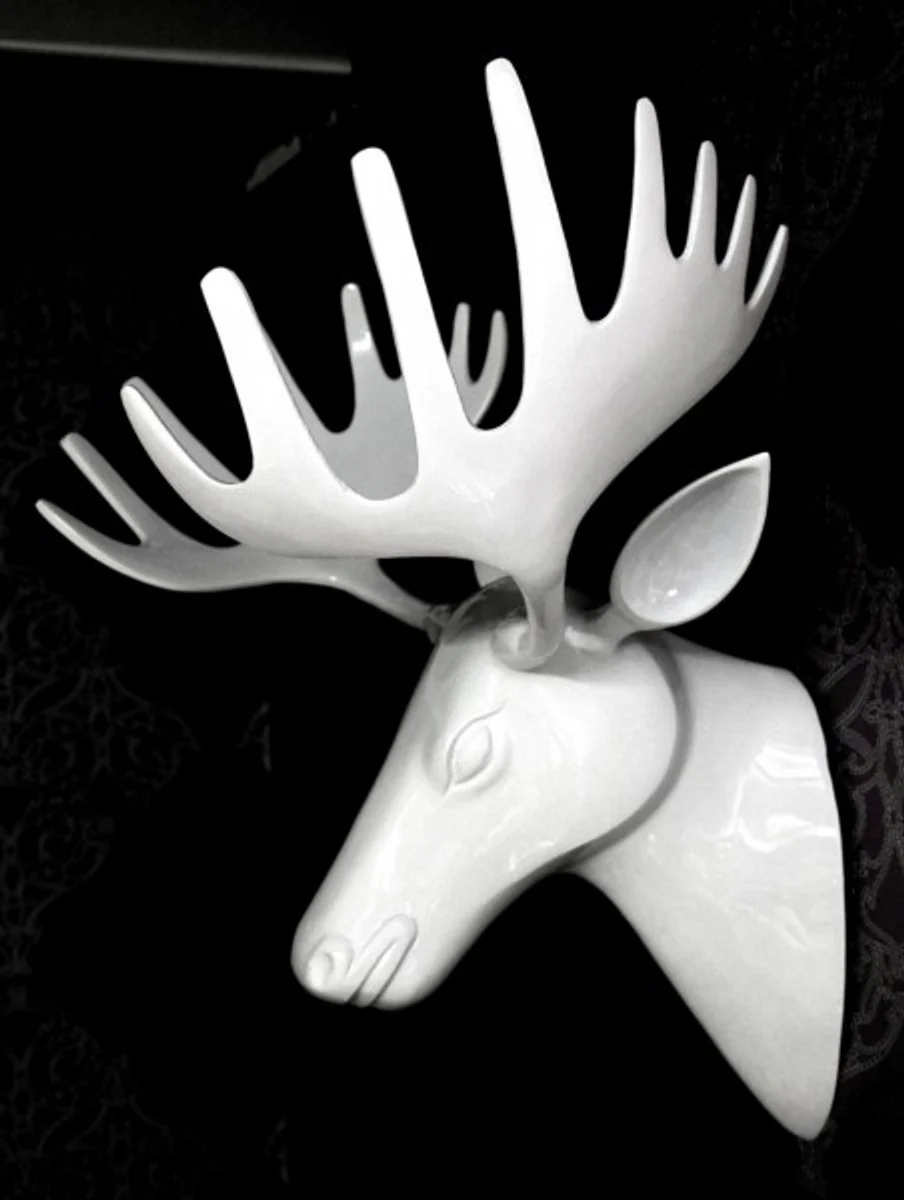 Casa Padrino designer antlers aluminum White Wilder Deer Moose massif & Heavy Alu decoration wall antlers wall figure