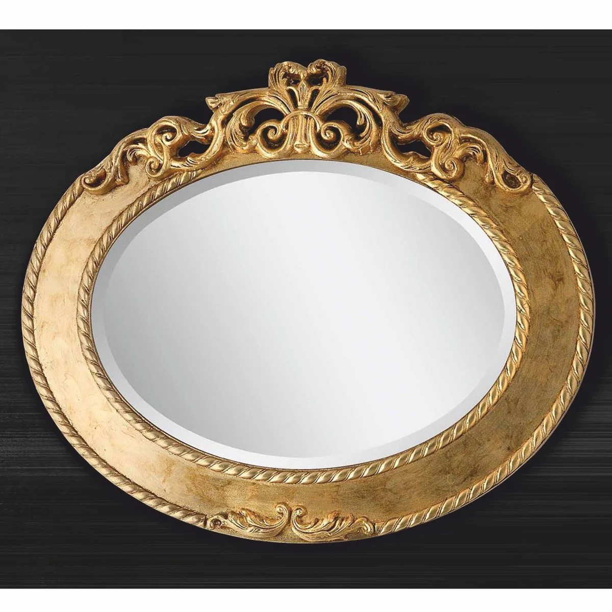 Casa Padrino espejo barroco de lujo oro 92 cm - Muebles de estilo barroco - Hecho en Italia